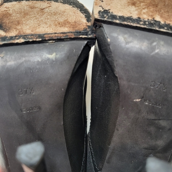 Alexander Wang stiletto booties black leather stretch fabric pull on size 37.5 - Picture 8 of 9